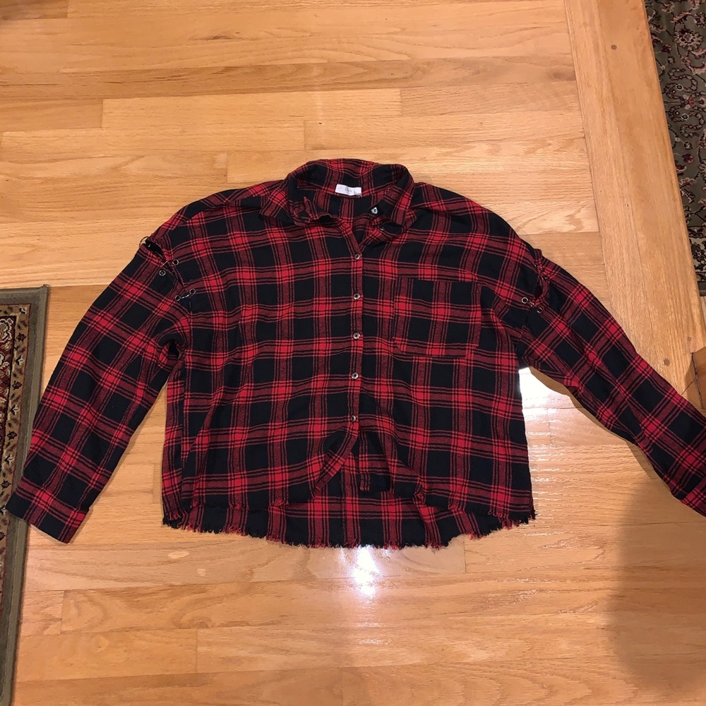 Cropped Flannel with hoops